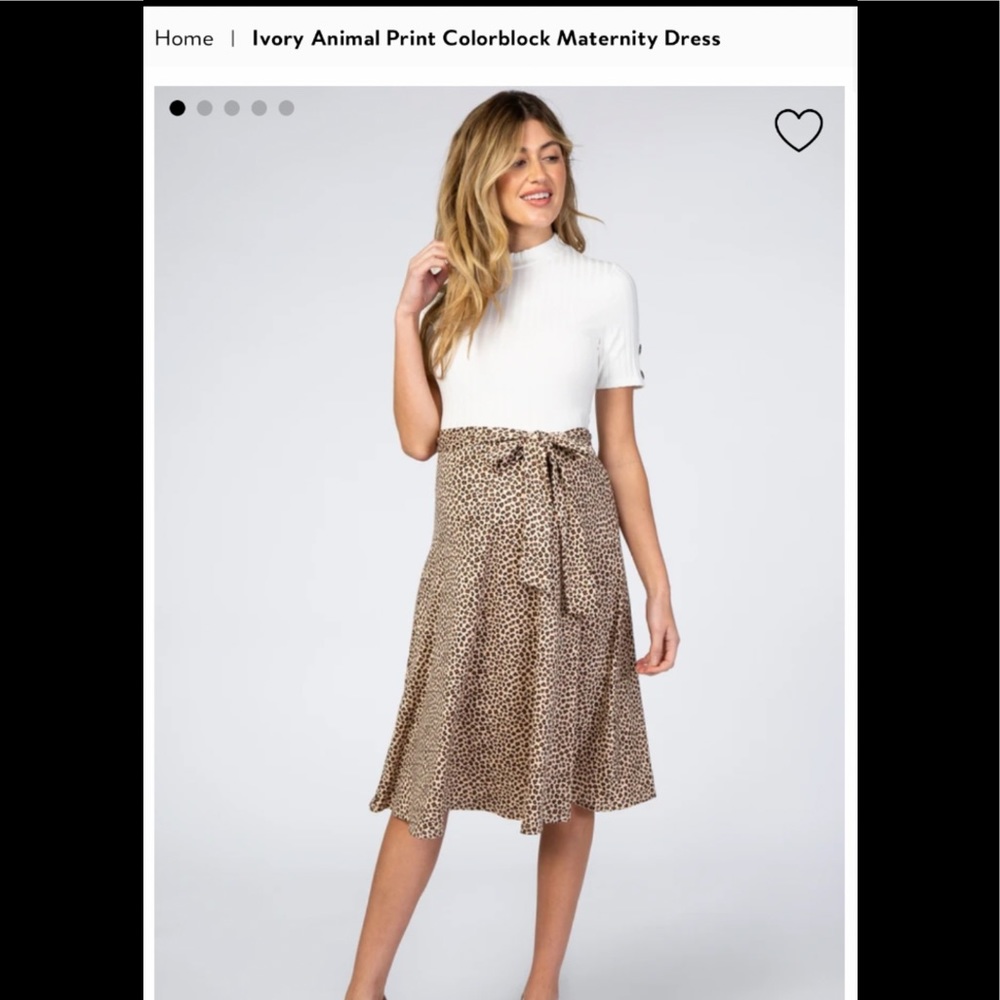 Maternity Dress - Ivory/Animal Print